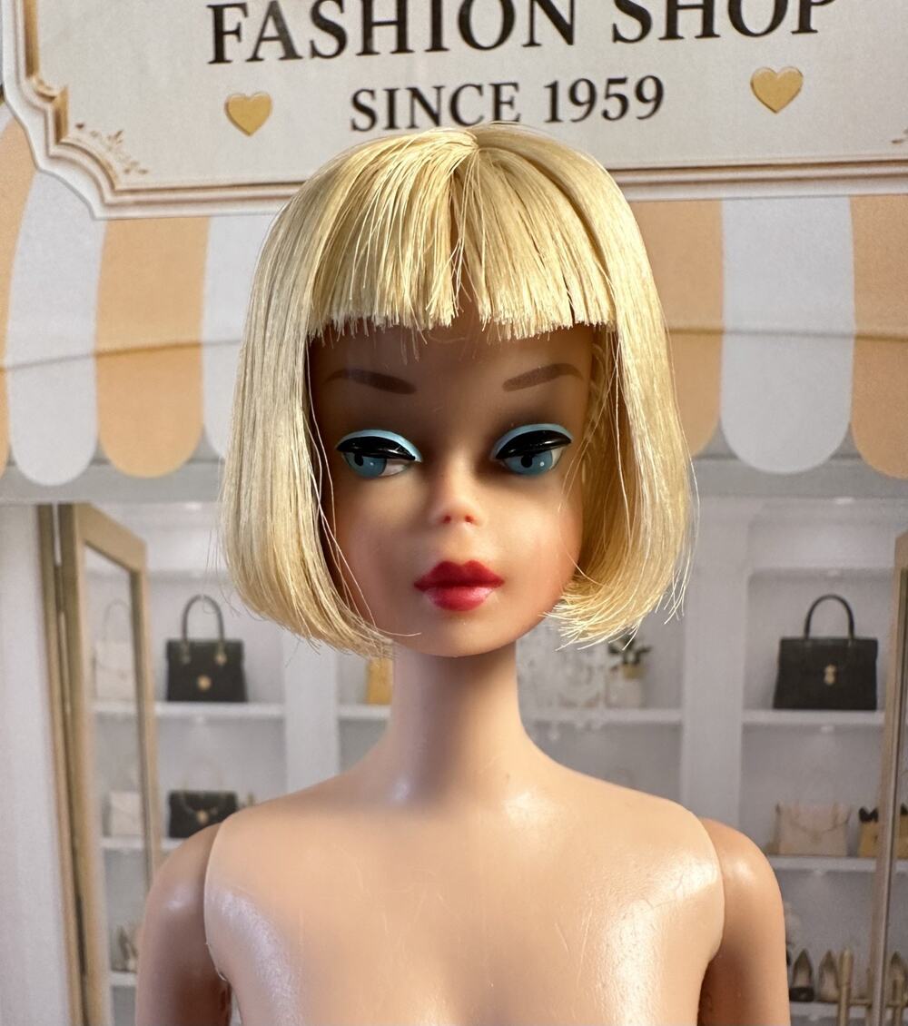 Vintage SHAG Short-Hair American Girl Barbie Light Blonde - Restored 1960's 1070